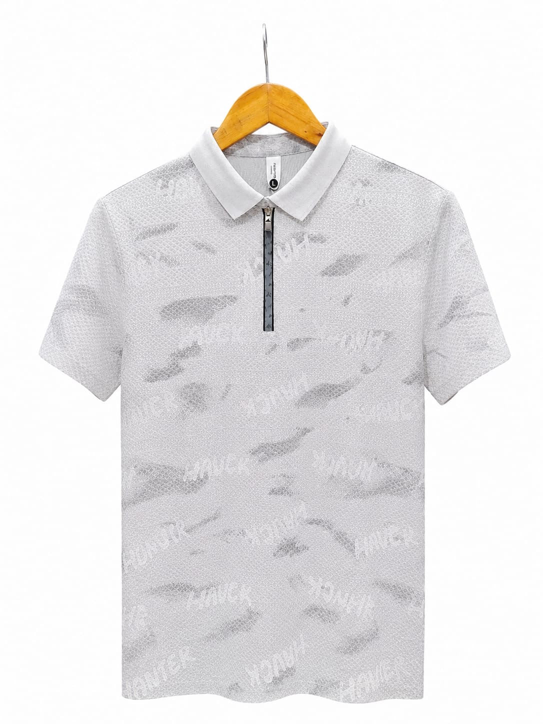 Premium grey zip polo shirt