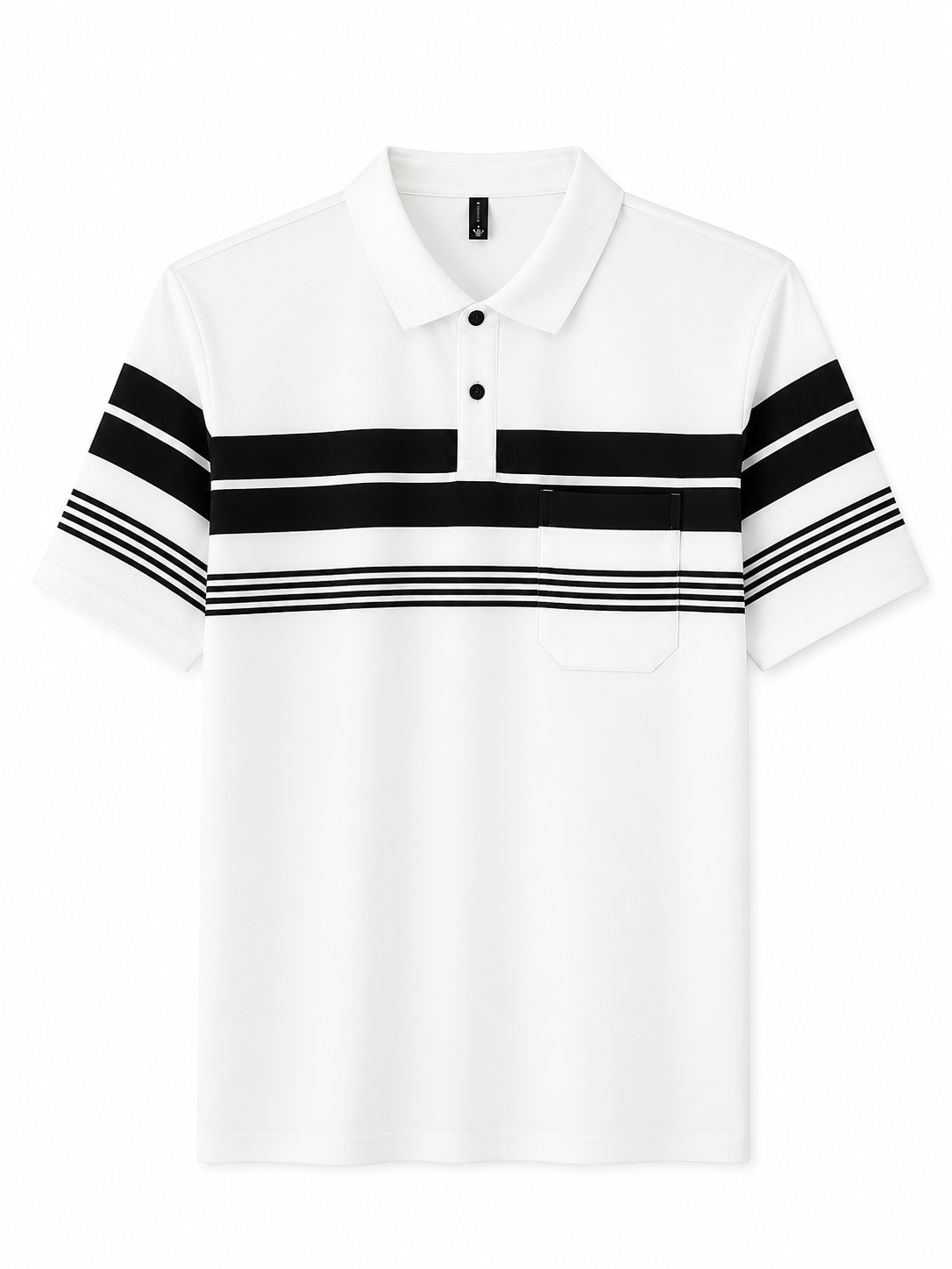 Classic stripe polo shirt hello