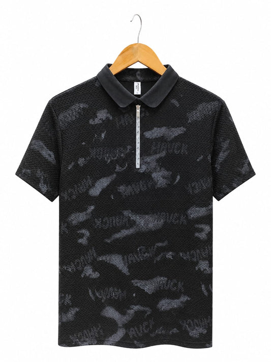 Midnight Camo Half-Zip Polo